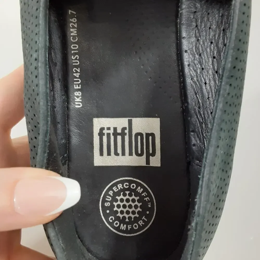 FitFlop Superskate Slip On Sneakers Black Pull On Work Shoes Womens 10 Orthotic